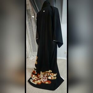 Elegant Black Kimono With A Lot Of GOLD and Red Accents